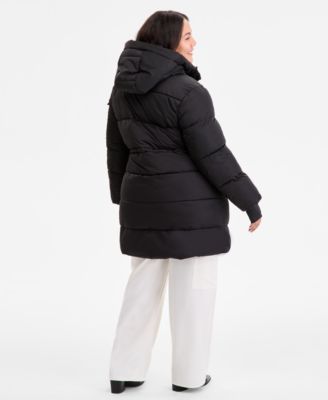 Plus Size Hooded Anorak Puffer Coat
