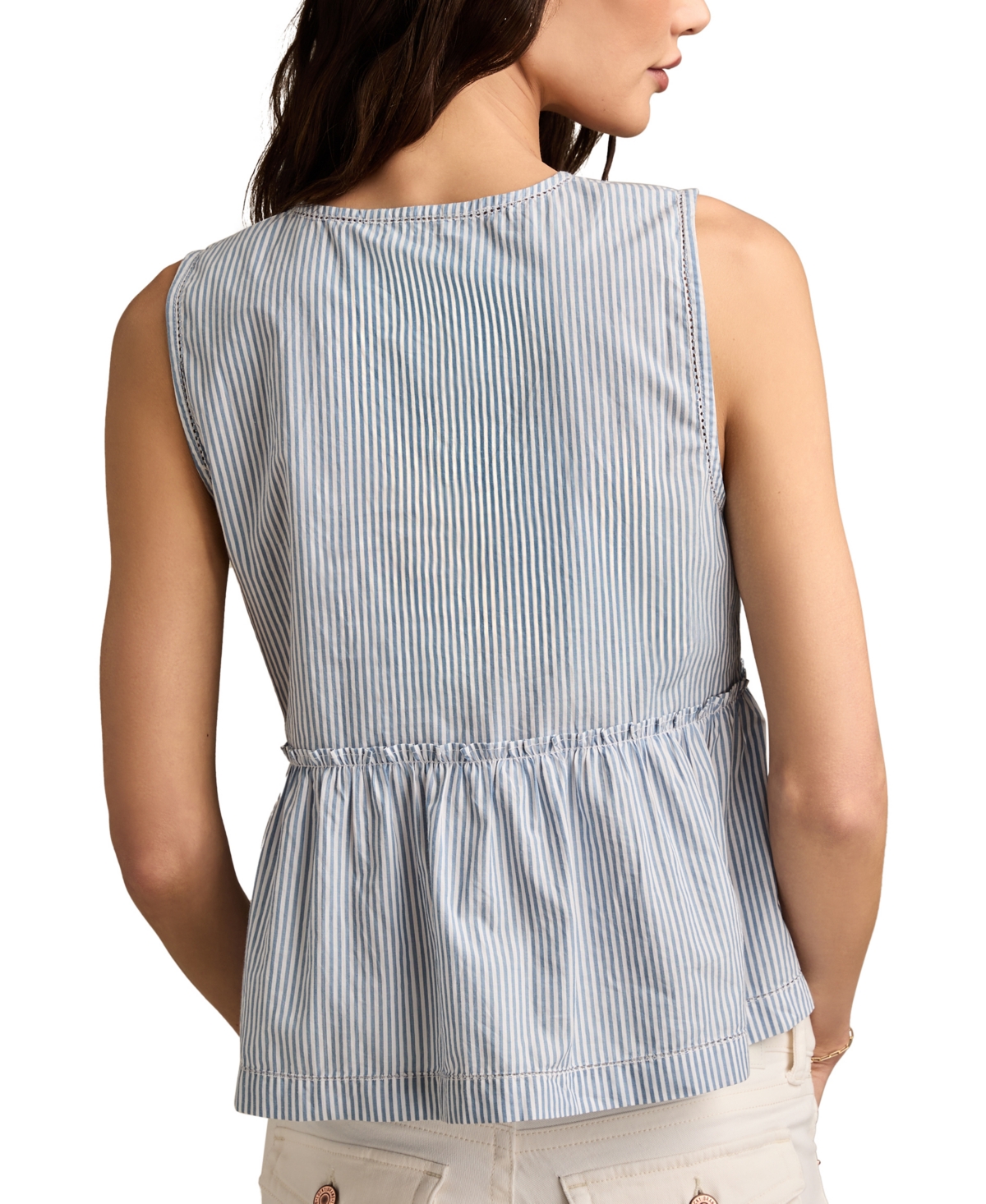 LUCKY BRAND WOMEN'S COTTON BABYDOLL FLYAWAY TANK TOP 