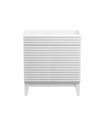 Particleboard Bathroom Cabinet Vanity with Storage and Wood Grain Laminate (Sink Basin Not Included)