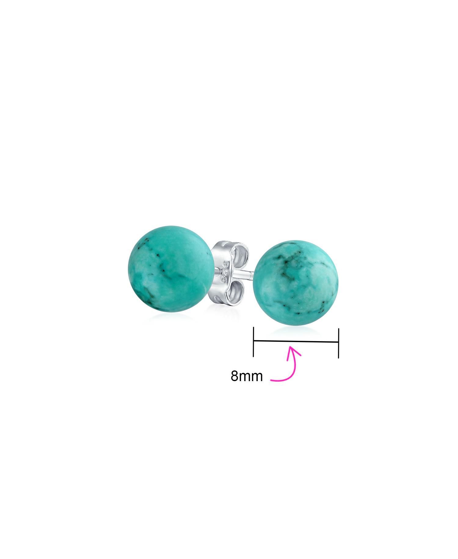 Classic 8MM Purple Amethyst Bead Ball Stud Earrings .925 Sterling Silver