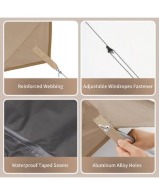 Camping Tent Tarp with Poles, Waterproof PU 18000mm+, Anti-UV UPF2000+ Camping Sun Shelter Rain Fly, Camping Tent Canopy