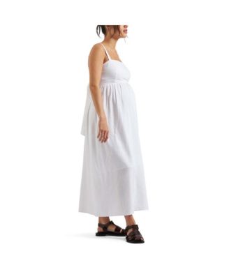 Maternity Ripe Simone Tie Back Linen Dress