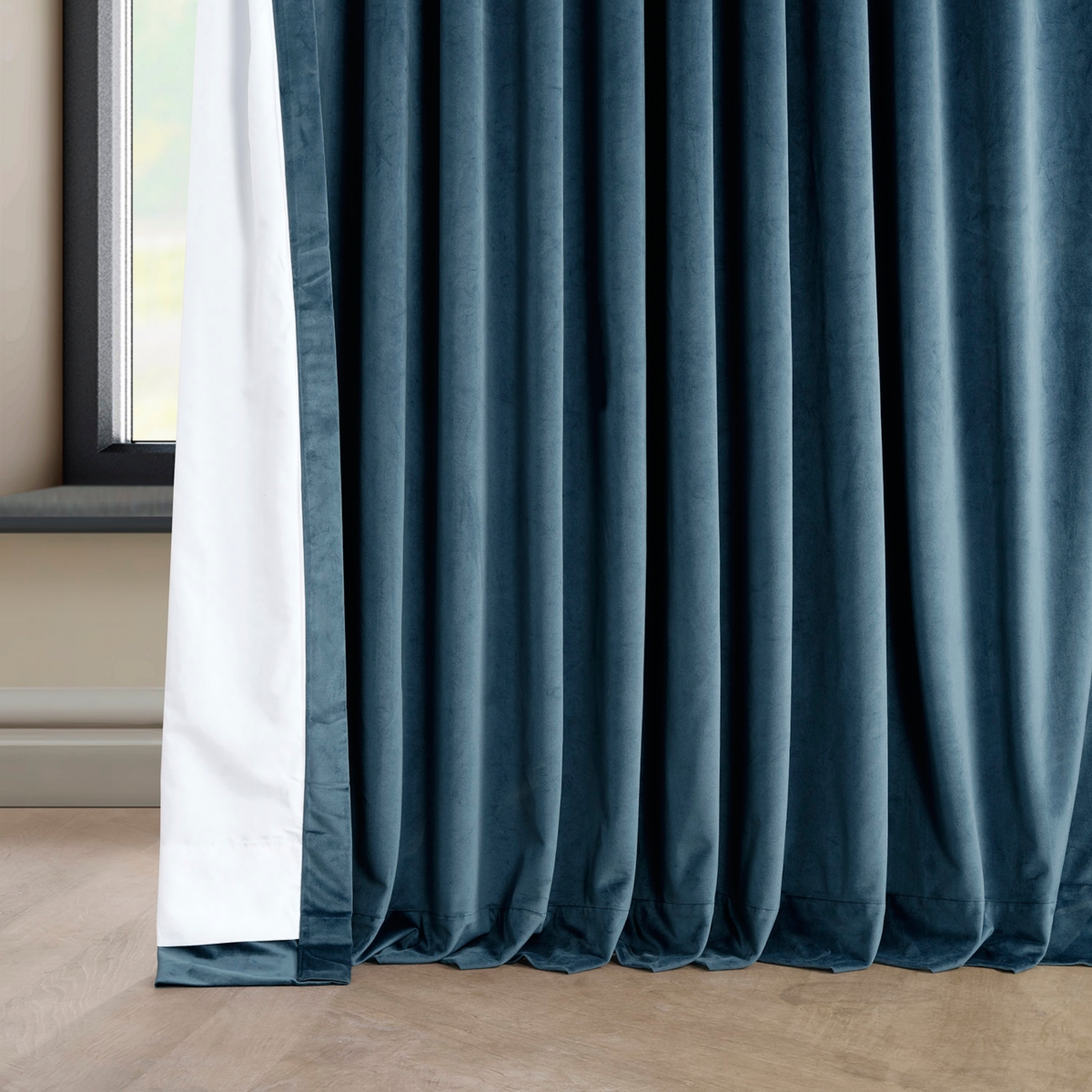 Half Price Drapes Extra Wide Heritage Plush Velvet Room Darkening Curtain