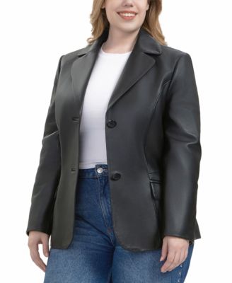 Plus Size Ruth Leather Blazer Jacket