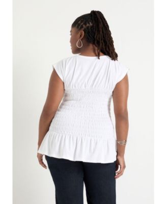 Women's June + Vie Smocked Peplum Top