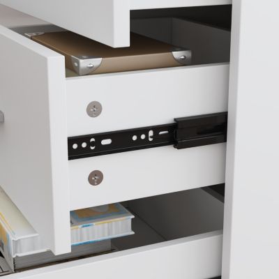 63 in. W L- Shaped Adjustable Height Desk Ergonomic Stand Up Desk White Home Office Sit With Memory Preset Controller