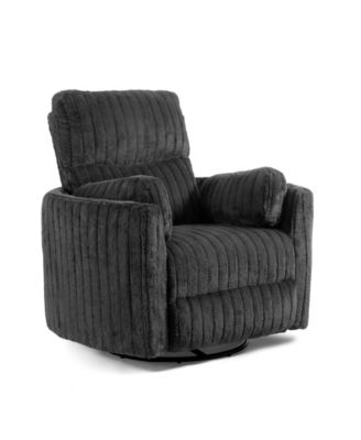 41" Jorvien Modern Chenille Power Swivel Glider Recliner with Pillows