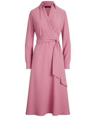 Lauren Ralph Lauren Women's Self-Belt Long-Sleeve Surplice