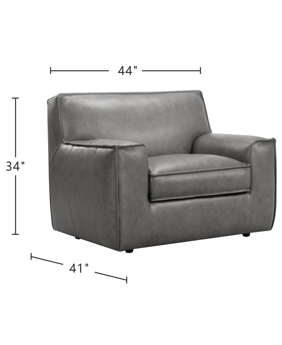 Macy's Glympton 44" Leather Arm Chair, Exclusively At