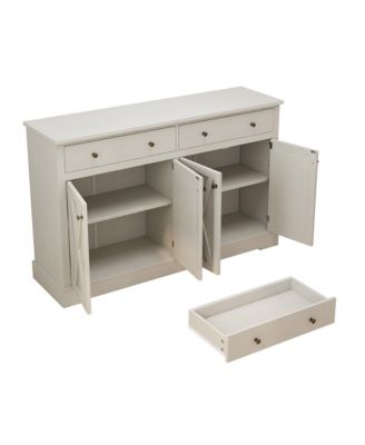 Vintage White Sideboard with Drawers and Doors for Storage