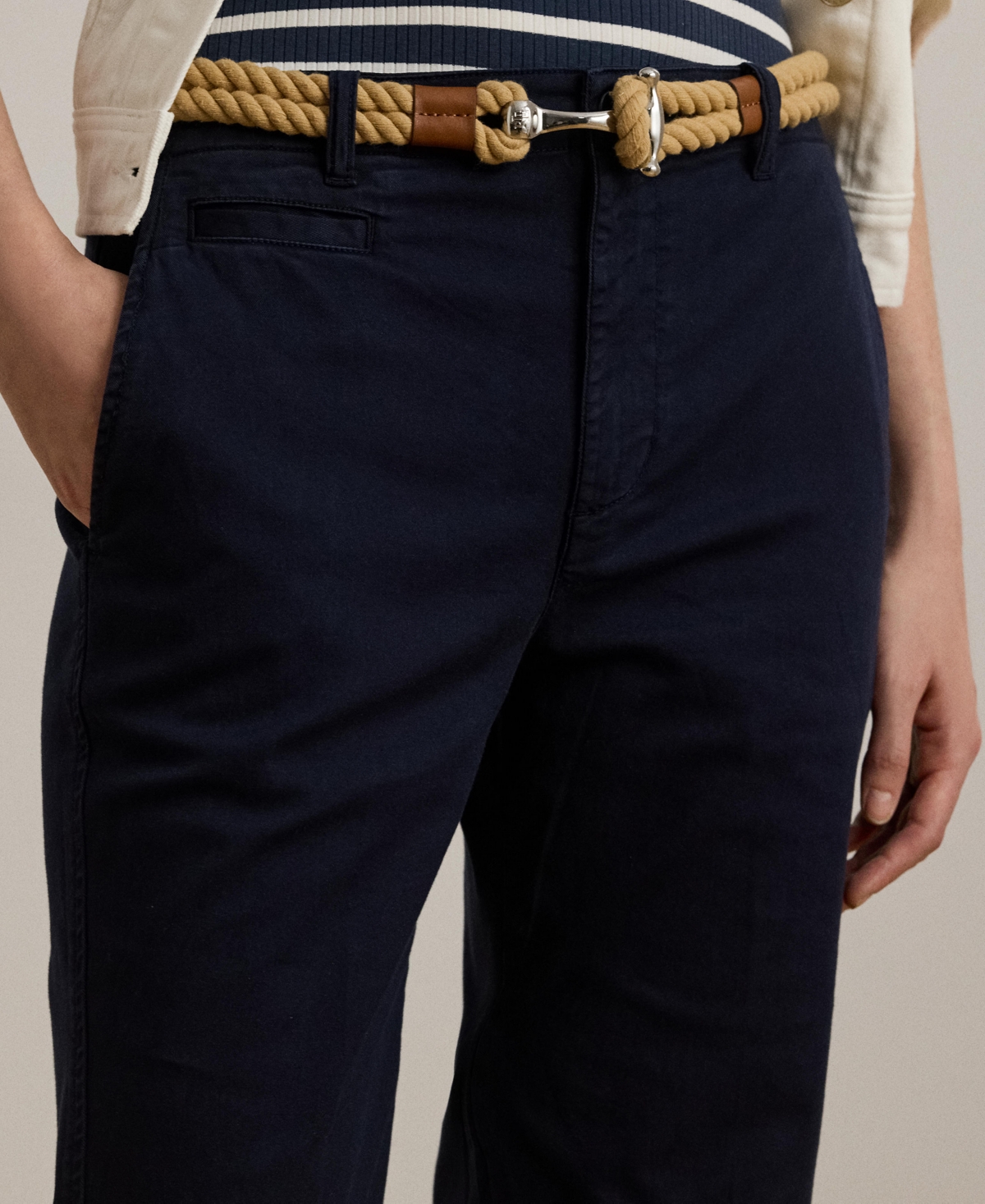 Shop Ralph Lauren Women's Stretch Cotton Chino Flare Pants