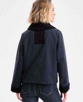 Women's Nora Oversized-Collar Utility Jacket, Exclusively at Macy's