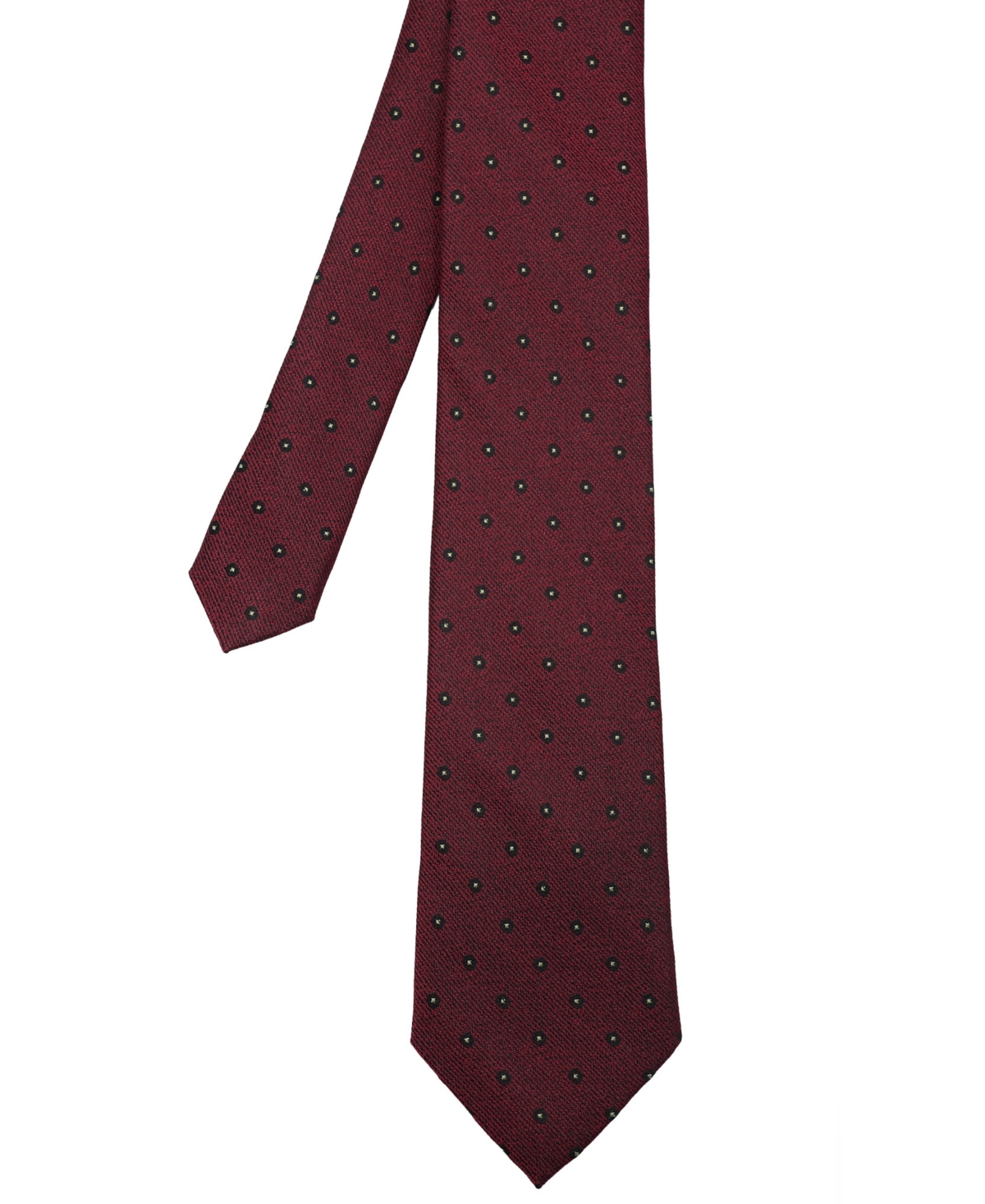 Men's Dot Silk Tie - Burgundy Hunter
