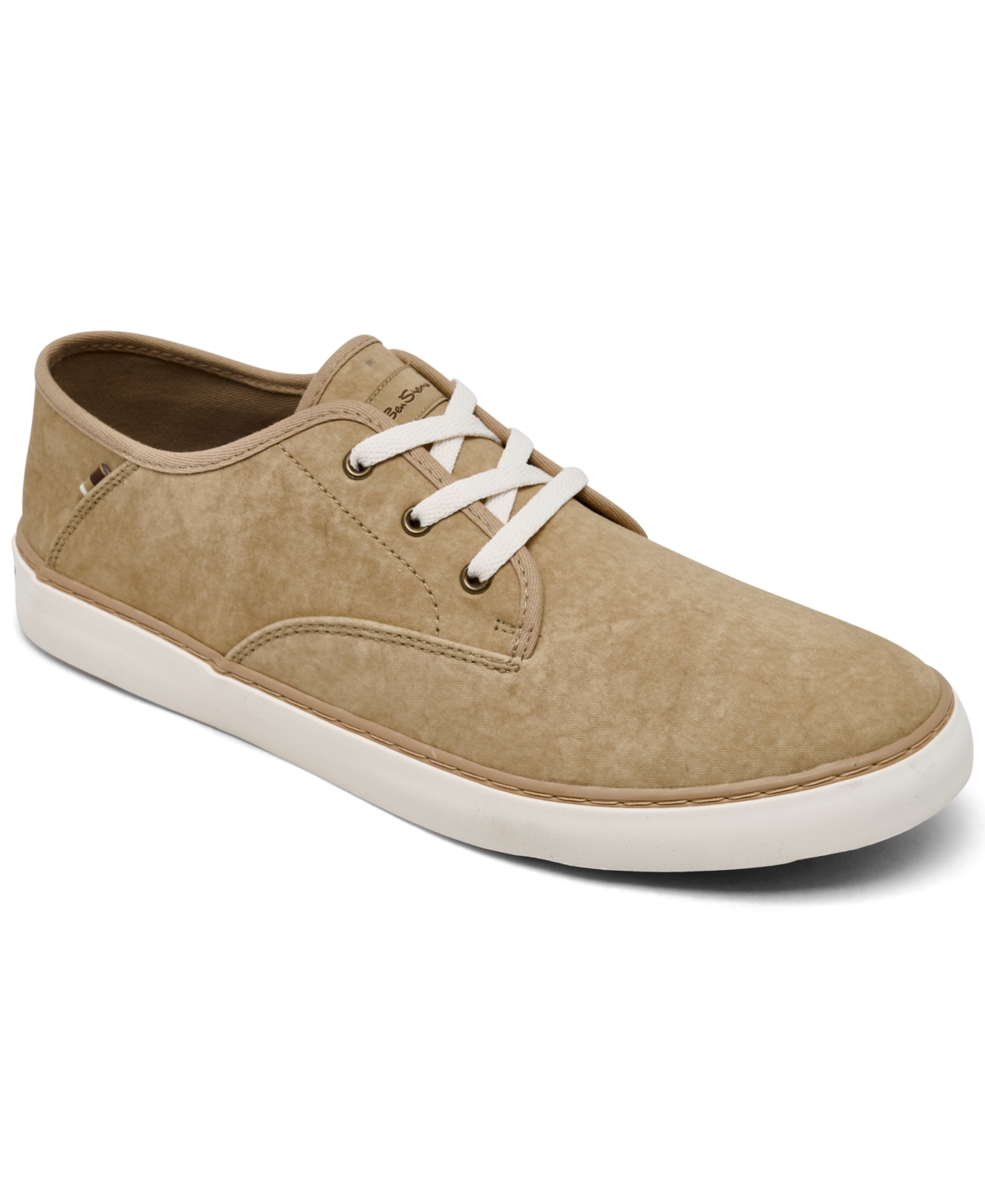 Ben Sherman Men's Camden Canvas Low Casual Sneakers from Finish Line - Tan, White