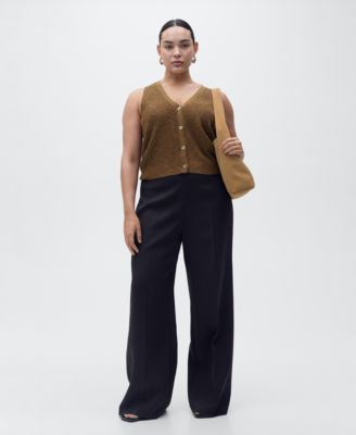 Women's Buttoned Chunky Knit Sweater Vest