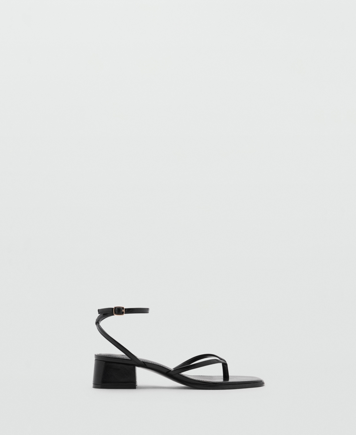 Mango Micro Block Heel Sandals In Black