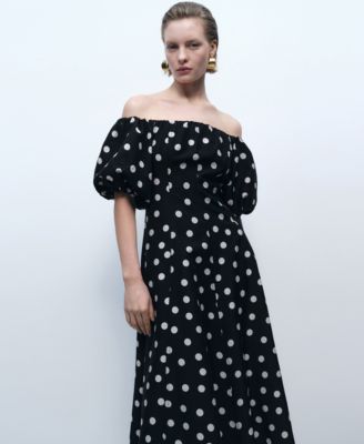 Women's Strapless Polka Dot Dress