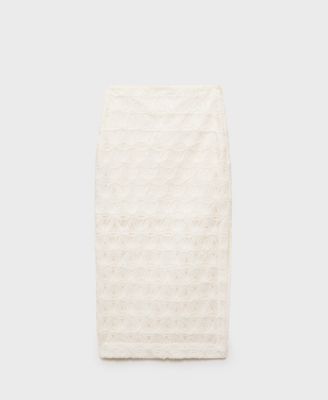 Women's Openwork Textured Floral Skirt