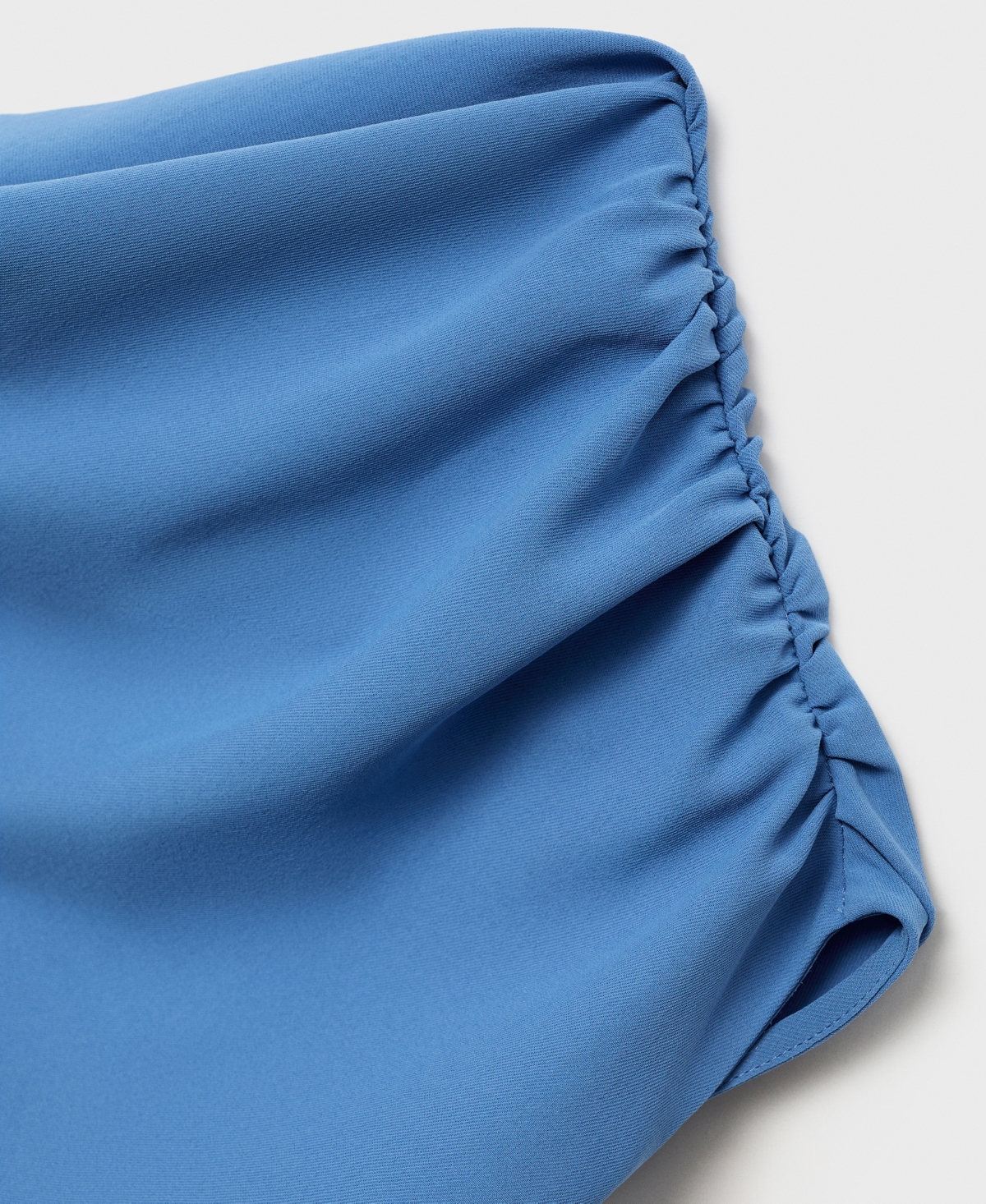 Mango Asymmetrical Neck Midi Dress Blue In Blue