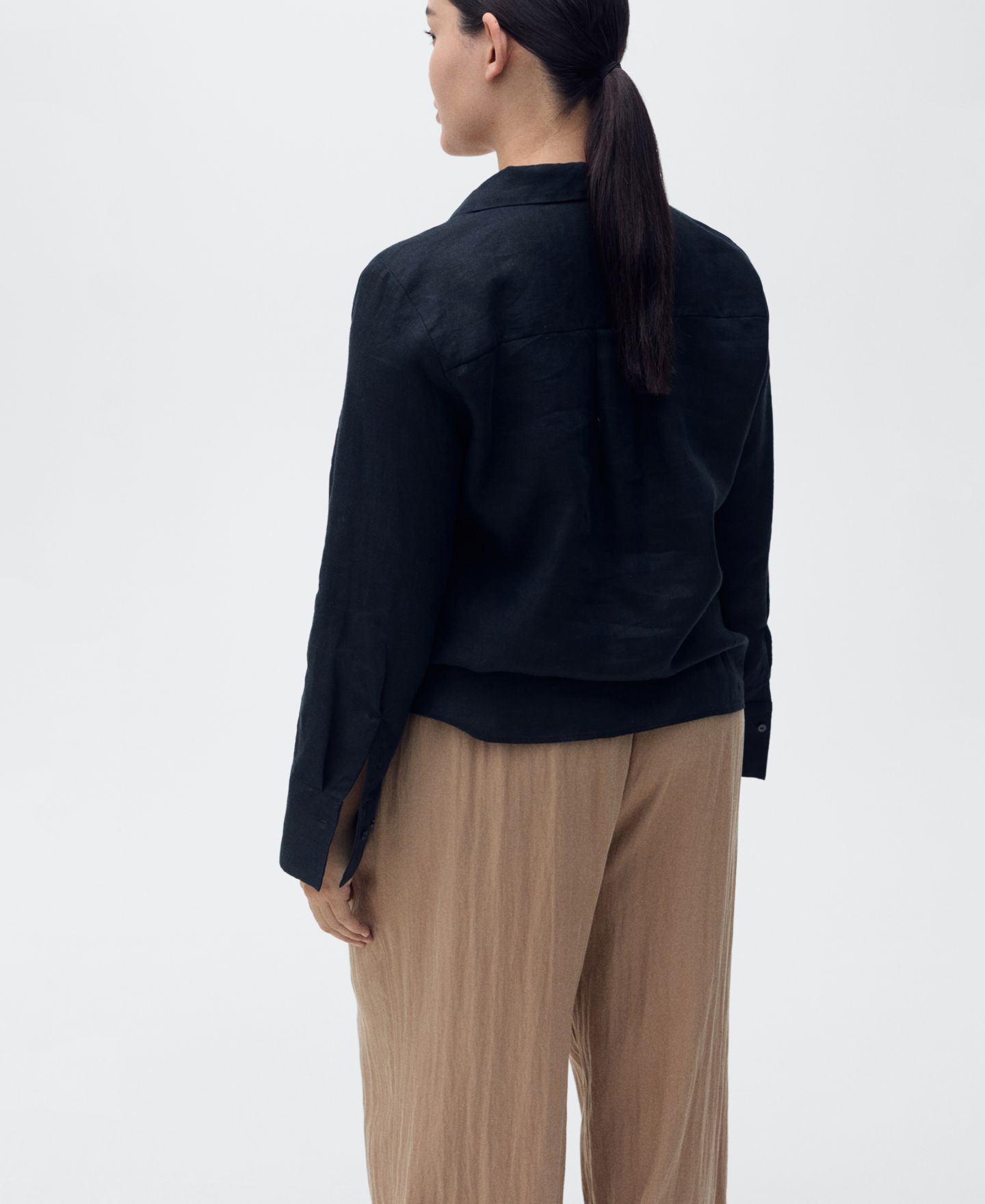 Женские брюки Mango Straight Lyocell Texture, цвет: Средний коричневый — фото 5