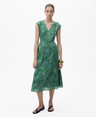 MANGO - Women's Paisley Ramie Dress