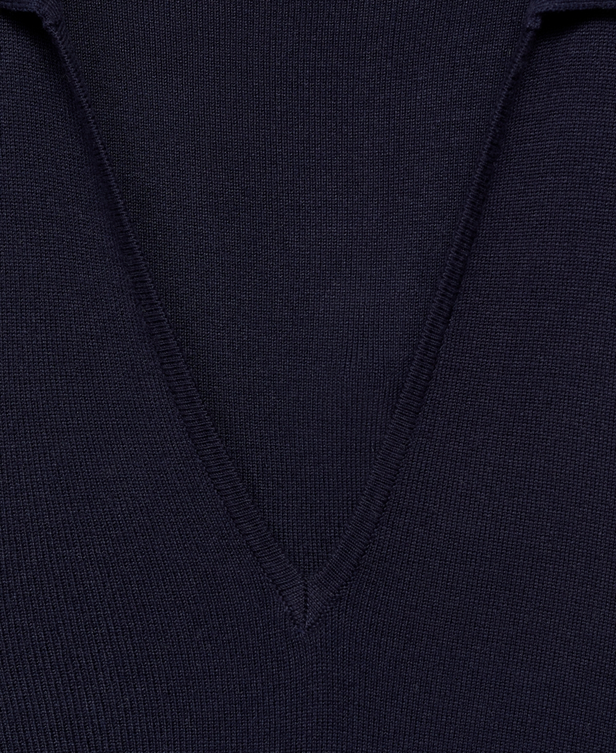 Shop Mango Women's Lapel Knitted Midi Dress In Dark Navy