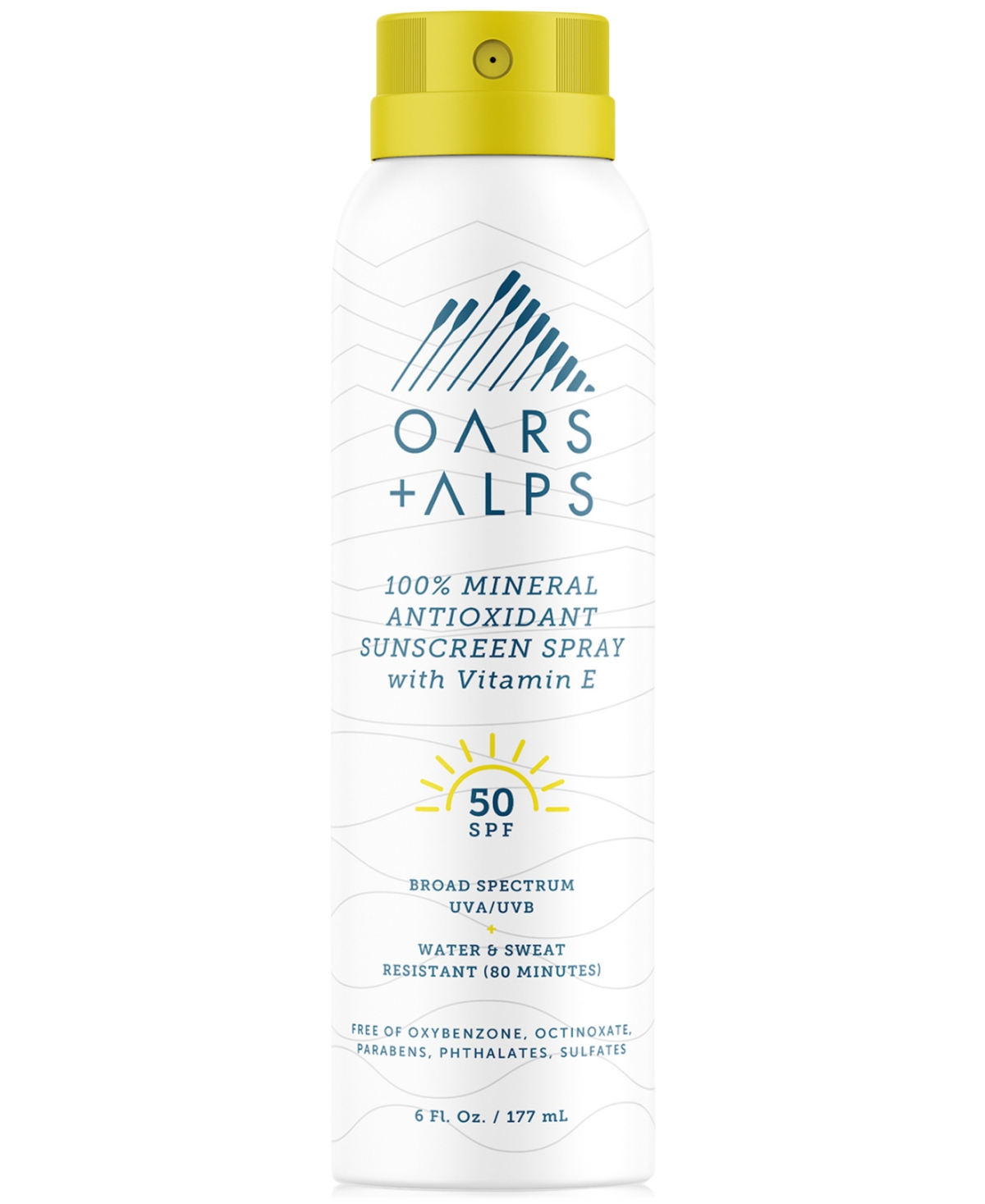 Oars + Alps Mineral Sunscreen Spray Spf 50, 6 Oz.