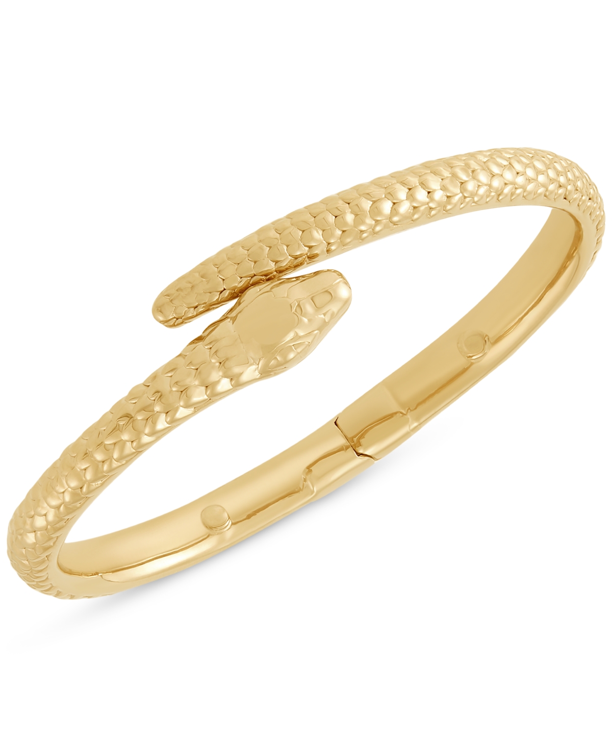 Macy's Polished Bypass Snake Bangle Bracelet In 18k Gold-plated Sterling Silver