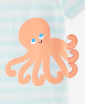 Baby Boys Octopus Graphic Striped Sunsuit, Exclusively at Macy's