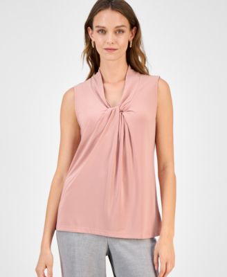 Kasper - Women's Twisted V-Neck Sleeveless Top