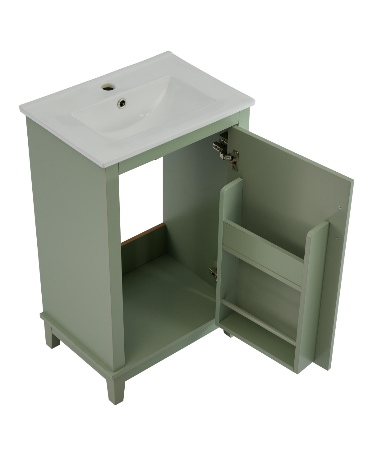 Streamdale 20 Inch Modern Small Bathroom Vanity Cabinet With Ceramic Basin- 2014.533.3 Inches,Ample Storage,1 Soft Close Door