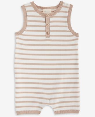 Baby Seaside Striped Cotton Romper