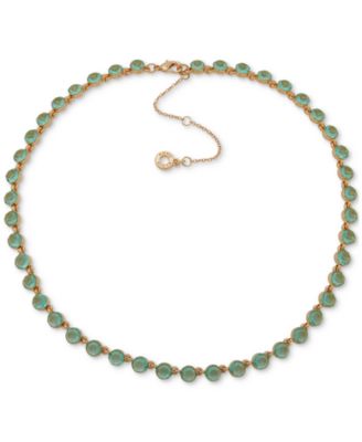 Колье-ошейник с плавающим цветным камнем Anne Klein золотистого цвета, удлинитель 16 дюймов + 3 дюйма