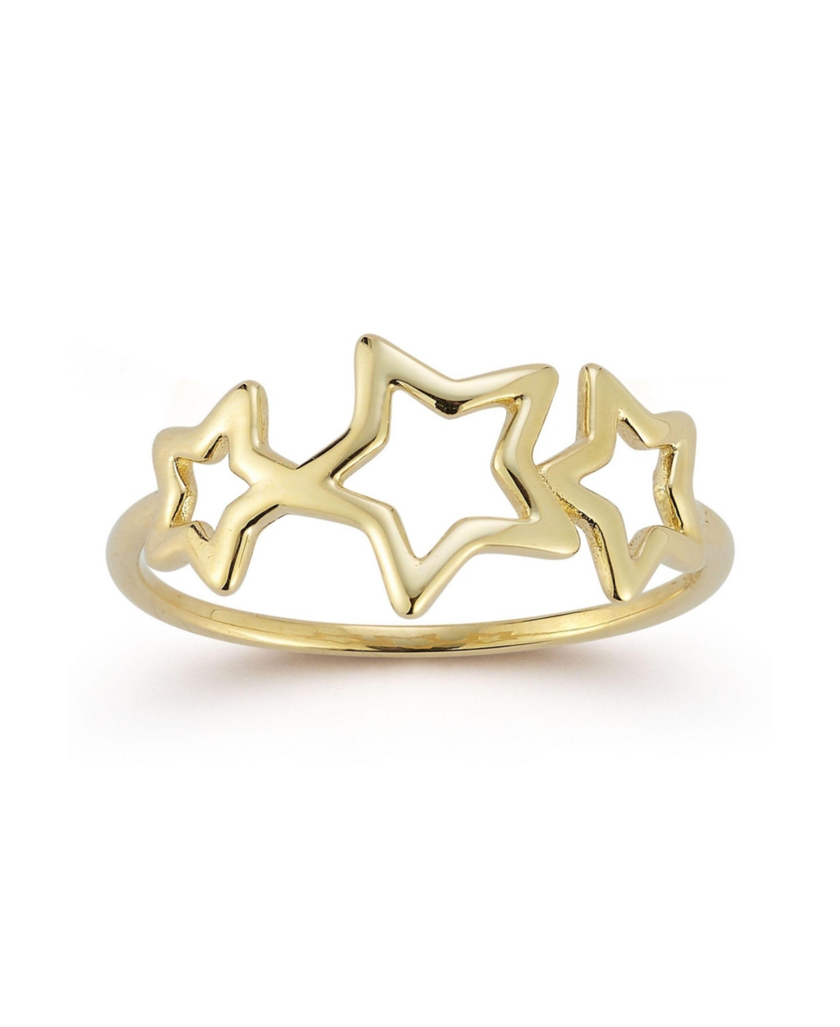 14K Gold Open Triple Star Ring - 14k gold