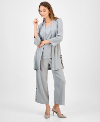 Women's 3/4-Sleeve Open-Front Cardigan