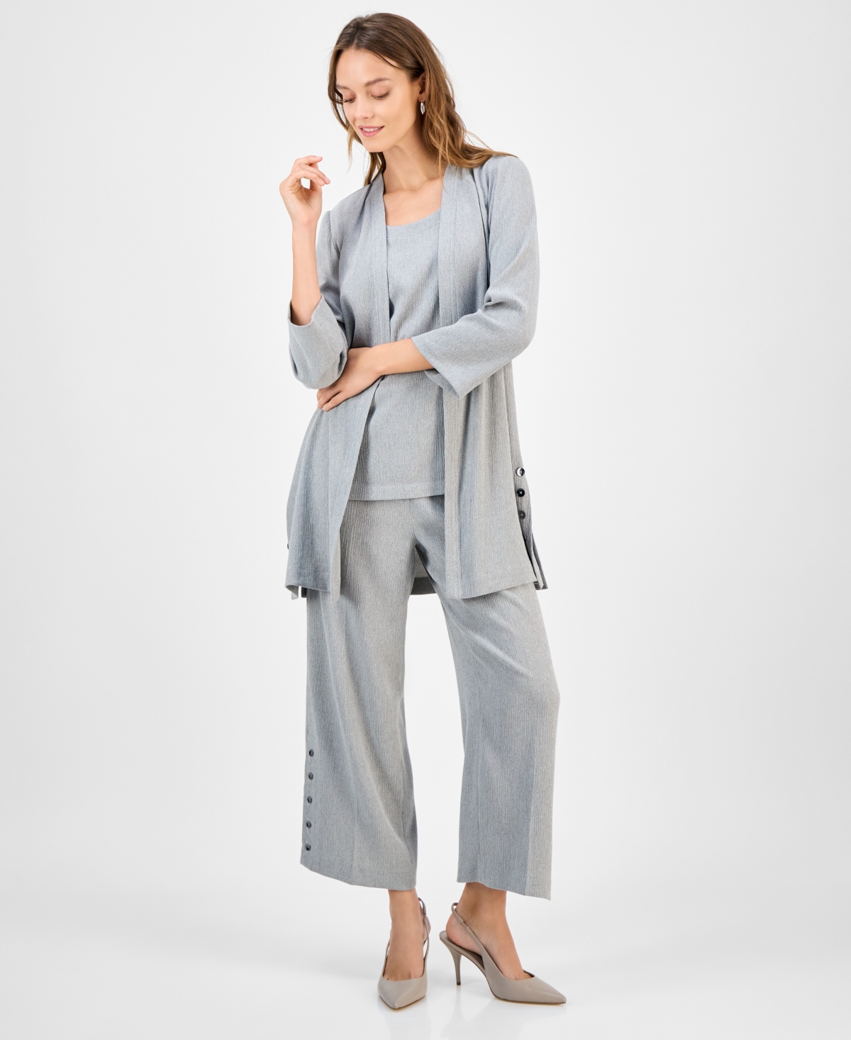 Kasper Women's 3/4-sleeve Open-front Jacket