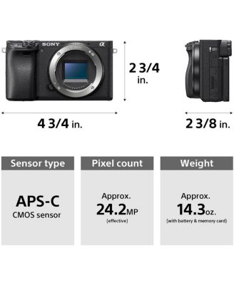 Alpha a6400 Mirrorless Camera with E PZ 16-50mm f/3.5-5.6 OSS II Lens, Black