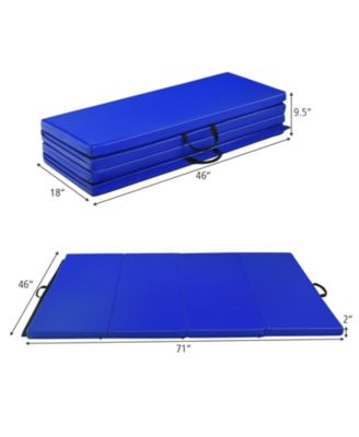 Gymnastics PU Mat  Thick Folding Panel Gym Fitness Exercise-Navy