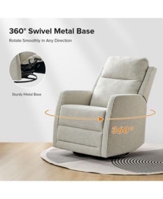 Coral Modern Ergonomic Swivel Rocker Manual Recliner