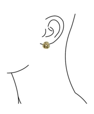 Set of 2 Rope Cable Twist Knot Clip-On Earrings Oxidized Silver Gold Plated