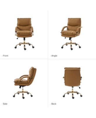 Pell Swivel Tilting Leather Upholstered Office Chair with Adjustable Height