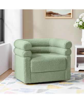 Single Piece  Fabric Donat Modern Swivel Barrel Swivel Chair