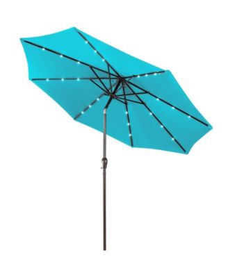 10FT Solar Umbrella LED Market Steel Tilt with Crank Patio