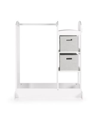 See and Store Dress Up Center - White: Kids' Pretend Play Clothes and Costume Armoire with Clothing Rack Storage and Mirror