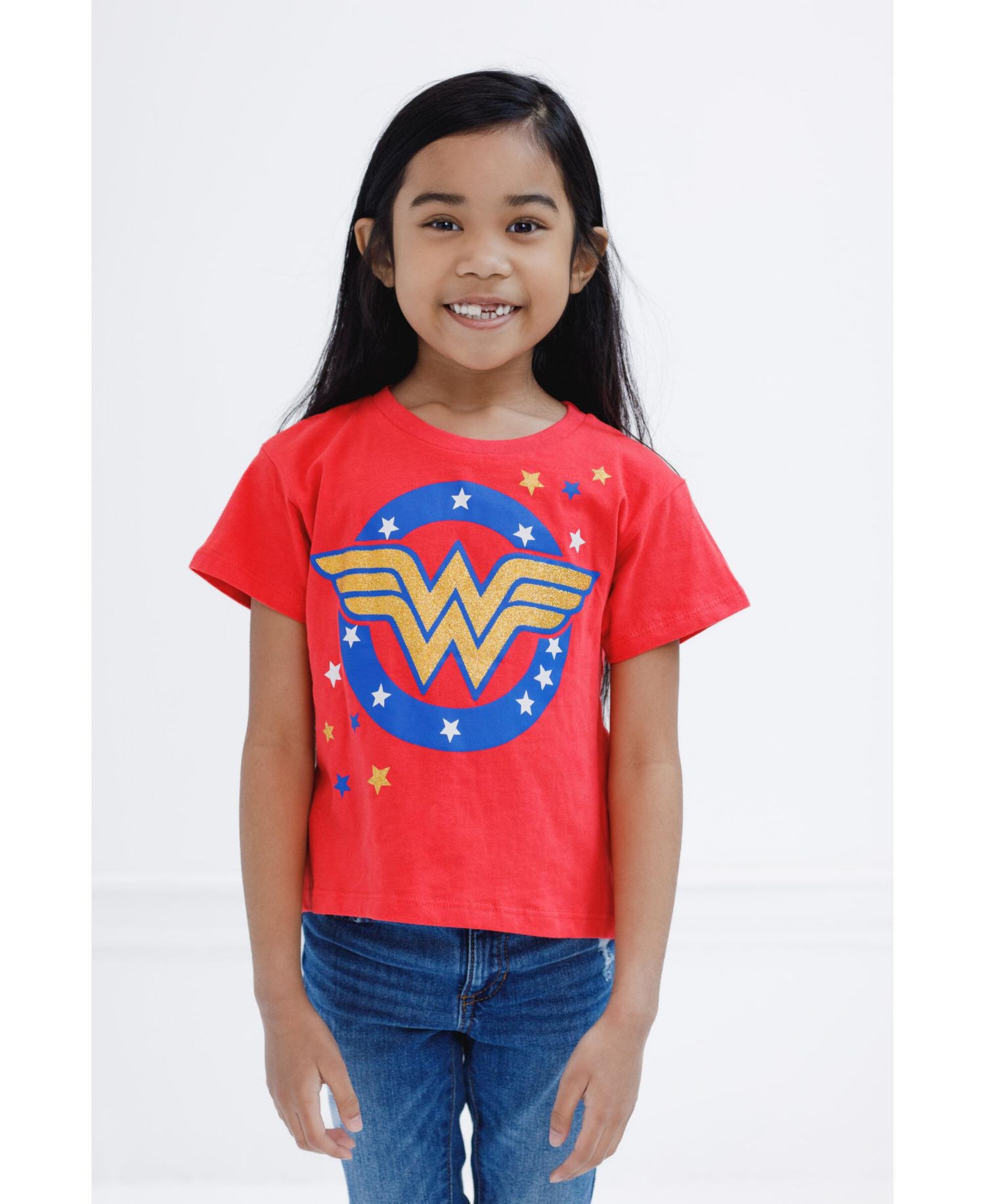 Little Girls Glitter Graphic T-Shirt