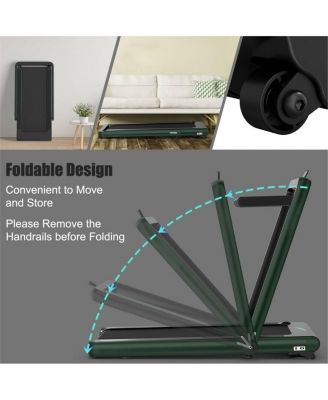 4.75HP 2 In 1 Folding Treadmill with Remote APP Control-Green