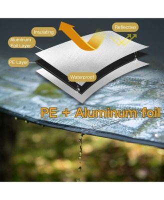 Aluminum Foil Foldable Picnic Blanket, Ultralight Ground Sheet Mat, Waterproof Camping Tarp, Foldable Sleeping Pad for Outdoor Picnic