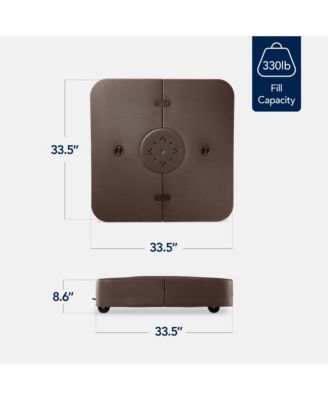 Heavy-Duty Outdoor Cantilever Base Stand w/ Wheels, Locks, Fillable 330lb Capacity