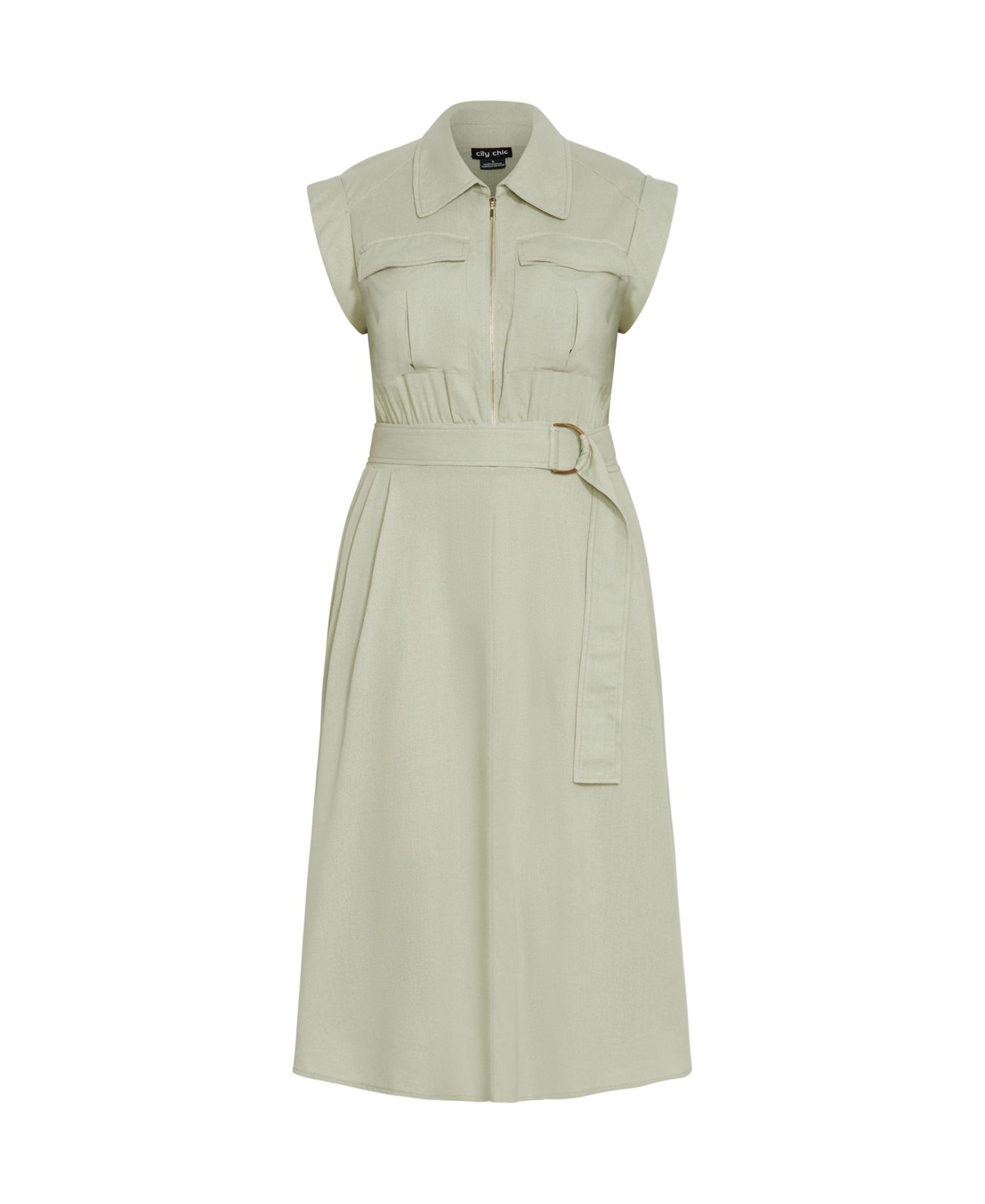 Женское платье CITY CHIC Plus Size Utility Midi, цвет: Шалфейный — фото 3