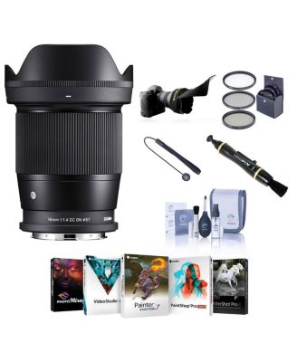 16mm f/1.4 DC DN Contemporary Lens for L Mount, Bundle with ProOptic 67mm Filter Kit, Cleaning Kit, Lens Cap Tether, Flex Lens Shade, PC